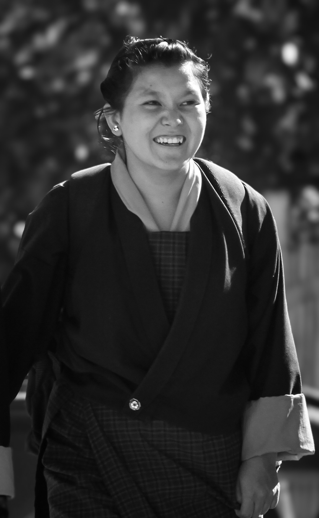 A Bhutanese woman in traditional dress